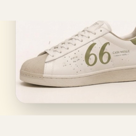 Sneaker Heritage 66 – weißes Leder mit goldener NATALE by N!CE Stickerei